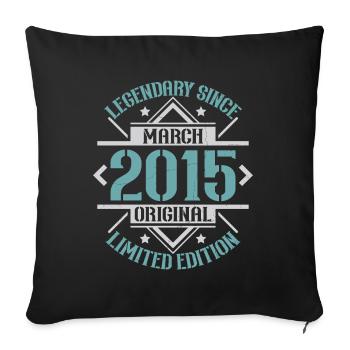 Vintage Mars 2015 Rétro Cadeau D'anniversaire - Housse de coussin décorative 45 x 45 cm - noir - Devant