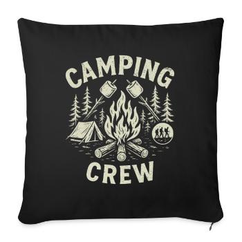 Camping Crew Funny Gift for Camping Lovers - Sofa pillowcase 17,3'' x 17,3'' (45 x 45 cm) - black - Front