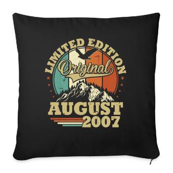 Original August 2007 Vintage Birthday Gift - Sofa pillowcase 17,3'' x 17,3'' (45 x 45 cm) - black - Front
