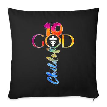 ÉGLISE CHRÉTIENS 10 ANS DE JÉSUS 10E ANNIVERSAIRE - Housse de coussin décorative 45 x 45 cm - noir - Devant