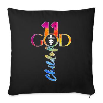 ÉGLISE CHRÉTIENS 11 ANS JÉSUS 11E ANNIVERSAIRE - Housse de coussin décorative 45 x 45 cm - noir - Devant
