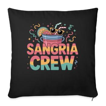 Sangria Crew Malle Group Party Mallorca 2025 - Sofa pillowcase 17,3'' x 17,3'' (45 x 45 cm) - black - Front