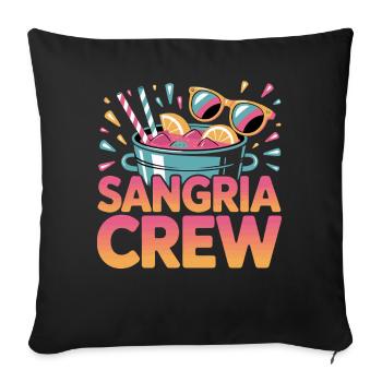 Spain Sangria Crew Mallorca Party Malle 2025 - Sofa pillowcase 17,3'' x 17,3'' (45 x 45 cm) - black - Front