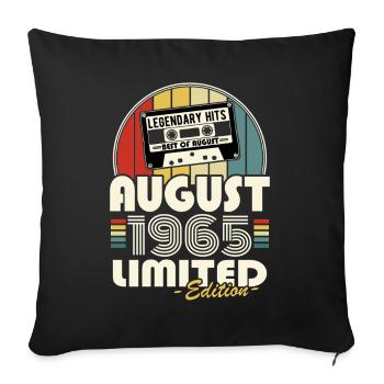 Legendary since August 1965 vintage birthday - Sofa pillowcase 17,3'' x 17,3'' (45 x 45 cm) - black - Front