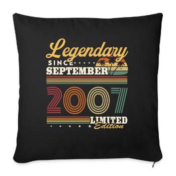 Légendaire depuis Septembre 2007 Millésime Anniversaire - Housse de coussin décorative 45 x 45 cm - noir - Devant
