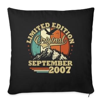 Original September 2007 Vintage Anniversair Gift - Sofa pillowcase 17,3'' x 17,3'' (45 x 45 cm) - black - Front