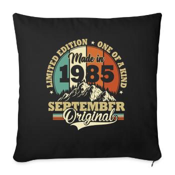 Anniversary September 1985 Birthday Gift - Sofa pillowcase 17,3'' x 17,3'' (45 x 45 cm) - black - Front
