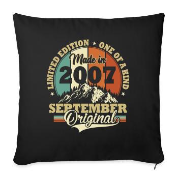 Anniversary September 2007 Birthday Gift - Sofa pillowcase 17,3'' x 17,3'' (45 x 45 cm) - black - Front