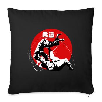 judo - Housse de coussin décorative 45 x 45 cm - noir - Devant
