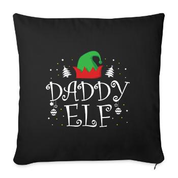 Daddy Elf T-shirt - Funny Christmas Dad Shirts - Housse de coussin décorative 45 x 45 cm - noir - Devant