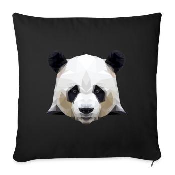 graphic panda - panda polygon - Sofa pillowcase 17,3'' x 17,3'' (45 x 45 cm) - black - Front