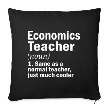 Professeur d'économie économistes Cadeau économique - Housse de coussin décorative 45 x 45 cm - noir - Devant