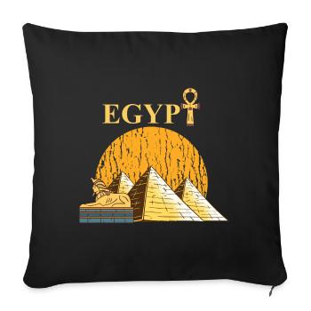 L’Egypte Pharaon Égyptiens de la pyramide cadeau - Housse de coussin décorative 45 x 45 cm - noir - Devant