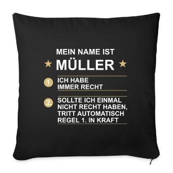 Müller - Sofakissenbezug 45 x 45 cm - Schwarz - Vorne
