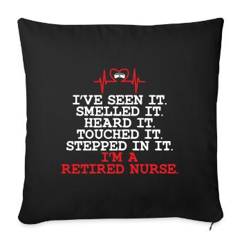 Infirmière à la retraite Infirmière au - Housse de coussin décorative 45 x 45 cm - noir - Devant