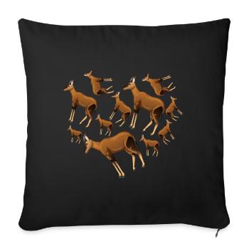 Herz Antilope - Sofakissenbezug 45 x 45 cm - Schwarz - Vorne