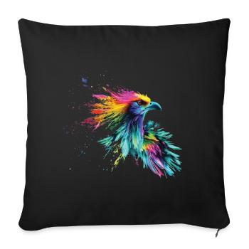 Bird Colored Colorful Color Splashes - Sofa pillowcase 17,3'' x 17,3'' (45 x 45 cm) - black - Front