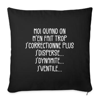 Tontons Flingueurs J'dynamite J'disperse J'ventile - Housse de coussin décorative 45 x 45 cm - noir - Devant