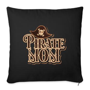 Pirate Mom Queen Costume - Sofa pillowcase 17,3'' x 17,3'' (45 x 45 cm) - black - Front