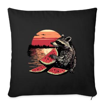 Cute Raccoon Raccoon Nature Baby Raccoon Forest - Sofa pillowcase 17,3'' x 17,3'' (45 x 45 cm) - black - Front