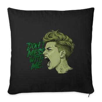 Ne plaisantez pas avec moi - Housse de coussin décorative 45 x 45 cm - noir - Devant