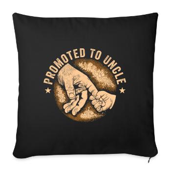 Funny Uncle Men Daddy Dad Boys Promoted To Uncle - Sofa pillowcase 17,3'' x 17,3'' (45 x 45 cm) - black - Front