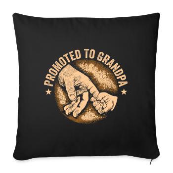 Funny Grandpa Men Dad Funny Promoted To Grandpa - Housse de coussin décorative 45 x 45 cm - noir - Devant