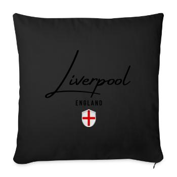 J’adore Liverpool, Liverpool Angleterre - Housse de coussin décorative 45 x 45 cm - noir - Devant