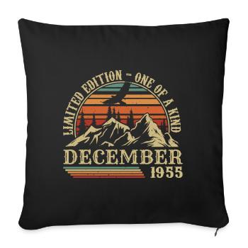 Vintage Décembre 1955, Génial Depuis Décembre 1955 - Housse de coussin décorative 45 x 45 cm - noir - Devant
