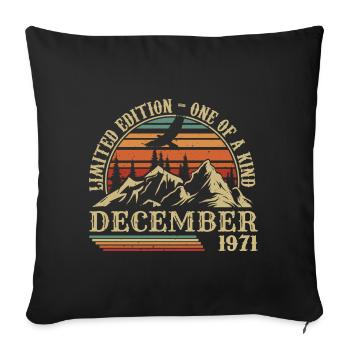 Vintage Décembre 1971, Génial Depuis Décembre 1971 - Housse de coussin décorative 45 x 45 cm - noir - Devant