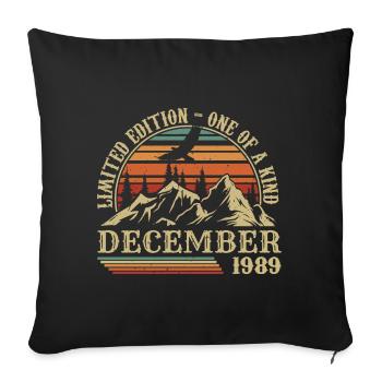 Vintage December 1989, Awesome since December 1989 - Sofa pillowcase 17,3'' x 17,3'' (45 x 45 cm) - black - Front