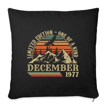 Vintage December 1977, Awesome since December 1977 - Sofa pillowcase 17,3'' x 17,3'' (45 x 45 cm) - black - Front