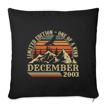 Vintage December 2003, Awesome Since December 2003 - Sofa pillowcase 17,3'' x 17,3'' (45 x 45 cm) - black - Front
