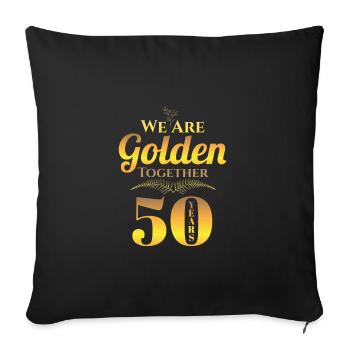 Mariage en or 50 ans cadeau marié - Housse de coussin décorative 45 x 45 cm - noir - Devant