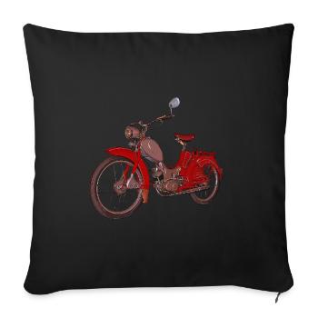 Cyclomoteur DDR à deux temps de Suhl - Housse de coussin décorative 45 x 45 cm - noir - Devant