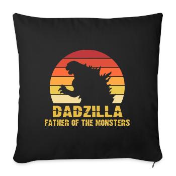 Dadzilla Bester Papa cooler Vater Monster lustig - Sofakissenbezug 45 x 45 cm - Schwarz - Vorne