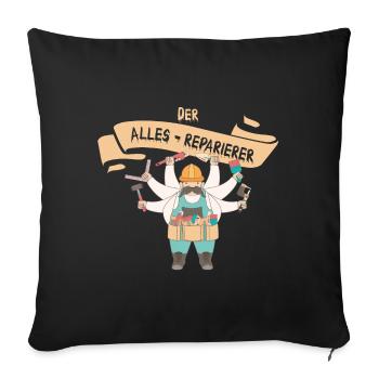Echte Heimwerker können alles - tolles Geschenk - Sofakissenbezug 45 x 45 cm - Schwarz - Vorne