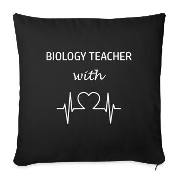 Biology Teacher Biology Teacher Bio Heartbeat - Sofa pillowcase 17,3'' x 17,3'' (45 x 45 cm) - black - Front