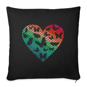Butterfly Heart Papillons mignons - Housse de coussin décorative 45 x 45 cm - noir - Devant