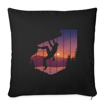 Felsklettern Kletterer Bergsteigen - Sofakissenbezug 45 x 45 cm - Schwarz - Vorne