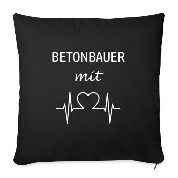 Betonbauer Stahlbetonbauer - Sofakissenbezug 45 x 45 cm - Schwarz - Vorne