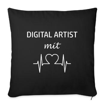 Digital Artist - Sofa pillowcase 17,3'' x 17,3'' (45 x 45 cm) - black - Front