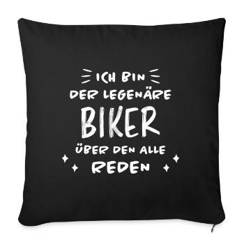 Biker Spruch Bike Fahrrad Motorrad Biker Geschenk - Sofakissenbezug 45 x 45 cm - Schwarz - Vorne
