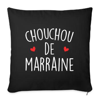Chouchou De Marraine - Housse de coussin décorative 45 x 45 cm - noir - Devant