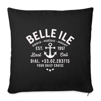 Belle Ile daily cruise last call coul - Sofa pillowcase 17,3'' x 17,3'' (45 x 45 cm) - black - Front