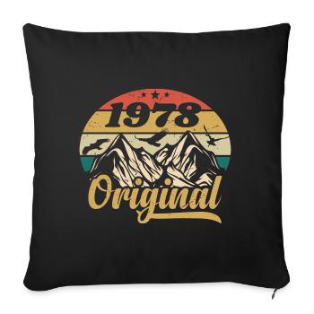 Original 1978 Vintage Anniversaire Cadeau 1978 - Housse de coussin décorative 45 x 45 cm - noir - Devant