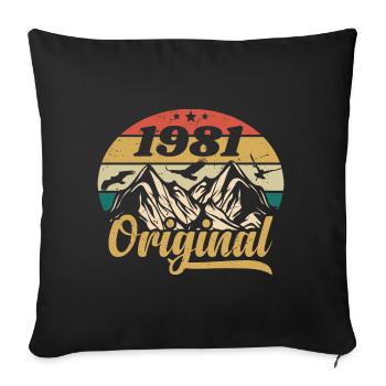 Original 1981 Vintage Geburtstagsgeschenk 1981 - Sofakissenbezug 45 x 45 cm - Schwarz - Vorne