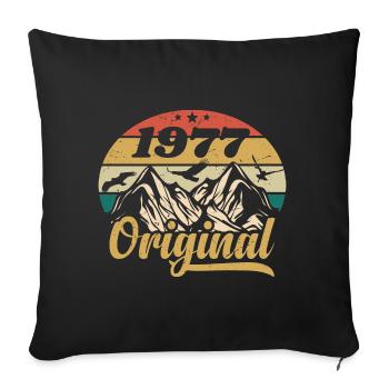 Original 1977 Vintage Birthday Gift 1977 - Sofa pillowcase 17,3'' x 17,3'' (45 x 45 cm) - black - Front