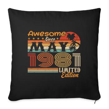 May 1981 - Year 1981 Jubilee - May 1981 - Sofa pillowcase 17,3'' x 17,3'' (45 x 45 cm) - black - Front