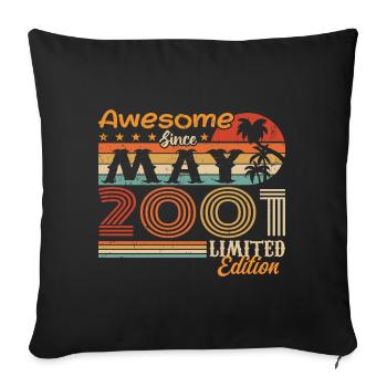 May 2001 - Year 2001 Anniversary - May 2001 - Sofa pillowcase 17,3'' x 17,3'' (45 x 45 cm) - black - Front